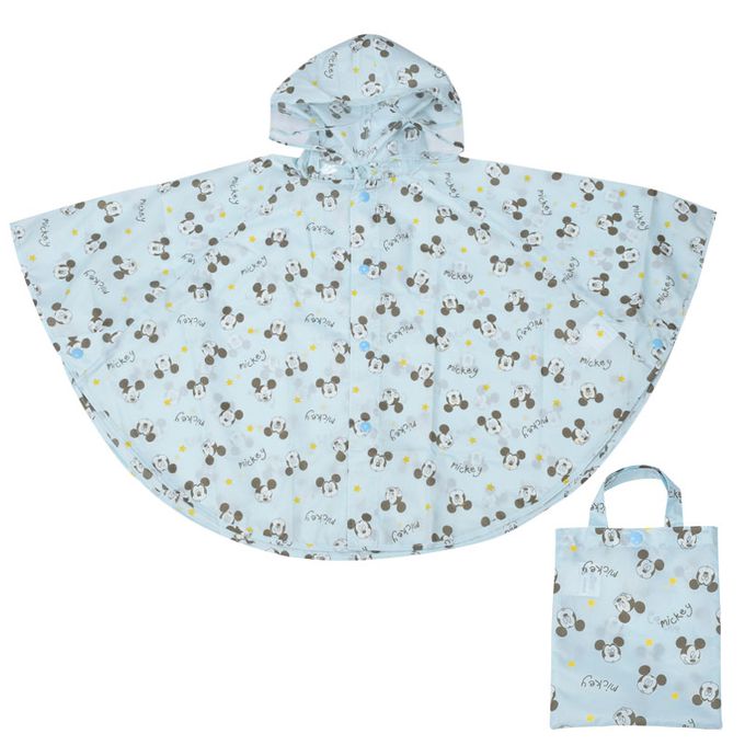 akachan honpo - 短斗篷式雨衣-迪士尼-淺藍色 (80~95cm)