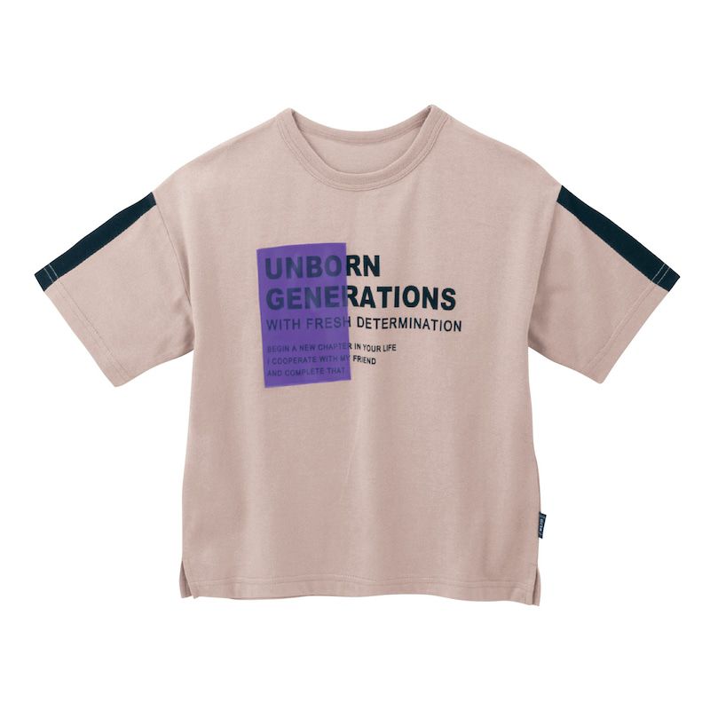 日本千趣會 - GITA 天竺棉短袖上衣-BAFF-紫x灰杏