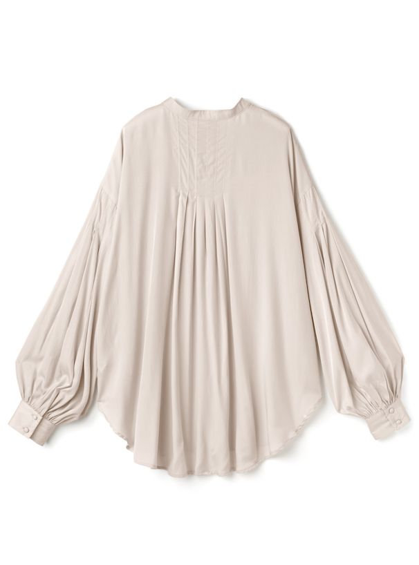 日本 GRL - 飄逸柔軟澎澎袖長版襯衫-奶油黃 (F)