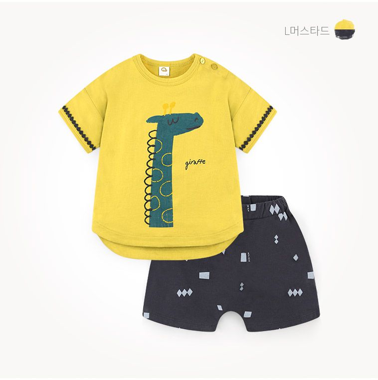 韓國 milk mile - 卷卷長頸鹿套裝-天藍