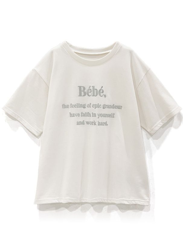 日本 GRL - 棉混百搭印花短袖上衣-Bebe-深藍 (F)