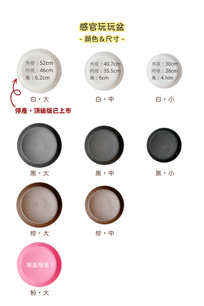 玩玩 Play - 感統必備感官玩玩盆(無盒)-黑 (大)-外徑52內徑46高6.2cm