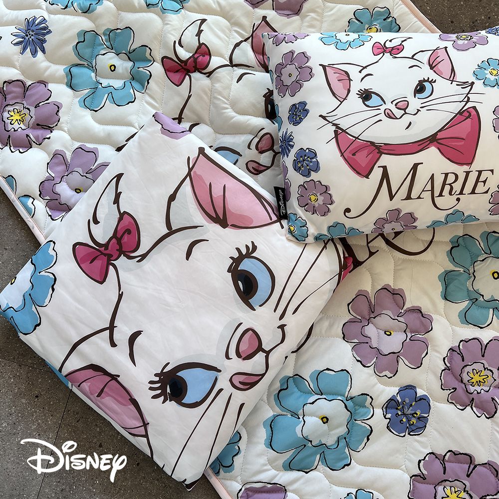 迪士尼Disney - 涼感兒童三合一睡墊-花朵瑪麗貓 (枕頭+枕套*1/睡墊*1/被子*1)