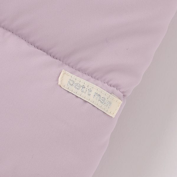 日本 petit main - 潑水加工 蓬鬆保暖鋪棉外套-深藍小花