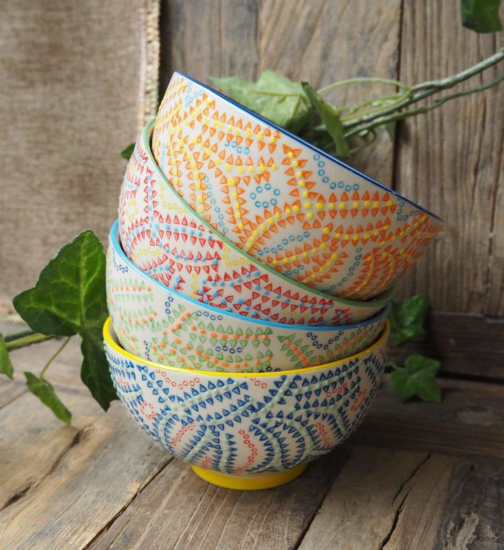 法國 Chehoma - 點繪點線-小碗 (直徑11.5cmx高6.5cm)-4入