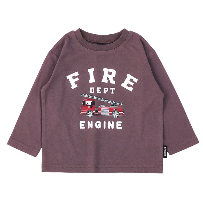 日本 ZOOLAND - [推薦]定番印花薄長袖上衣-漢堡走路-灰藍