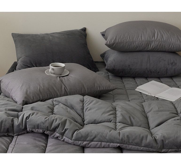 韓國 Maatila - 可水洗超細纖維桃皮感棉被(冬被)-黑豆豆漿