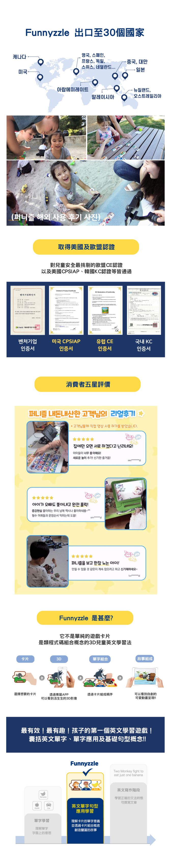 Funnyzzle - 韓國Funnyzzle 動動卡- AR實境英語學習動動卡遊戲組
