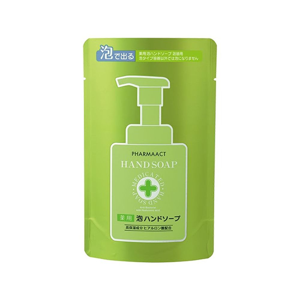 日本熊野油脂 KUMANO - PharmaACT 無添加藥用弱酸性抗菌泡沫洗手乳/洗手慕斯-補充包-200ml