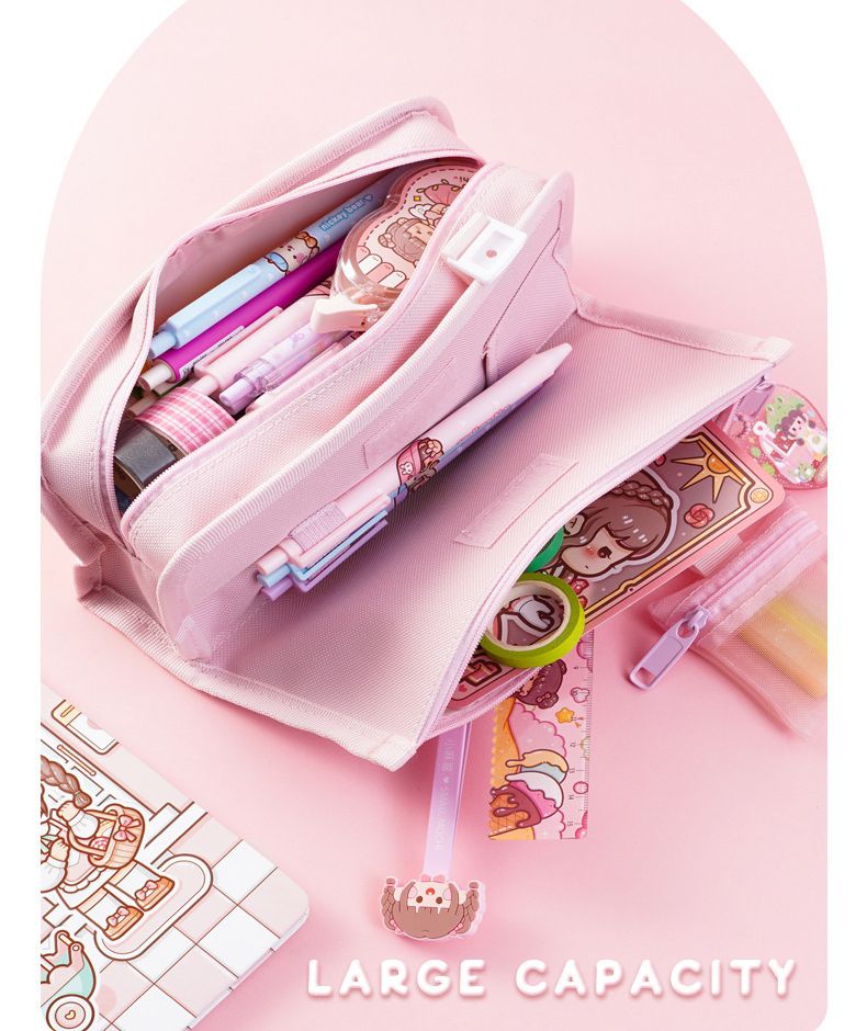 小麻糬大容量造型鉛筆盒-糖果款-粉色 (22x10x7cm)