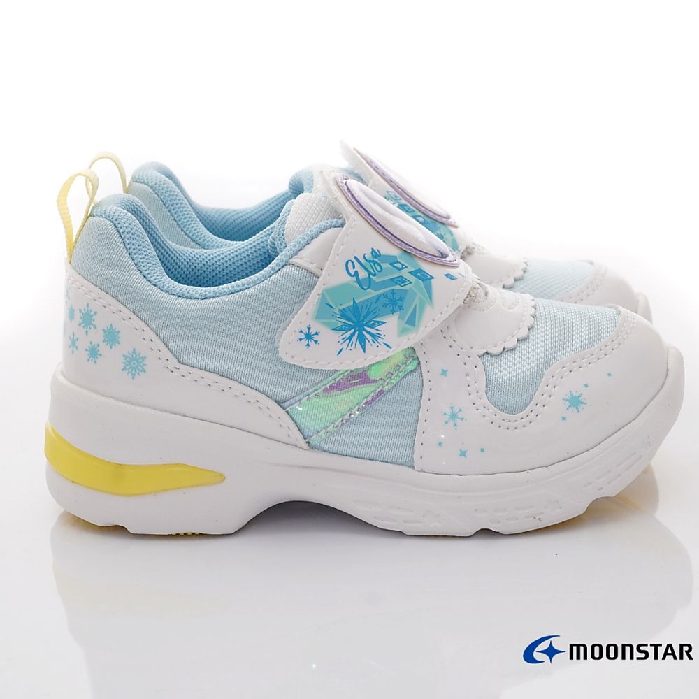 Moonstar日本月星 - DN冰雪奇緣電燈(中小童段)-運動鞋-白