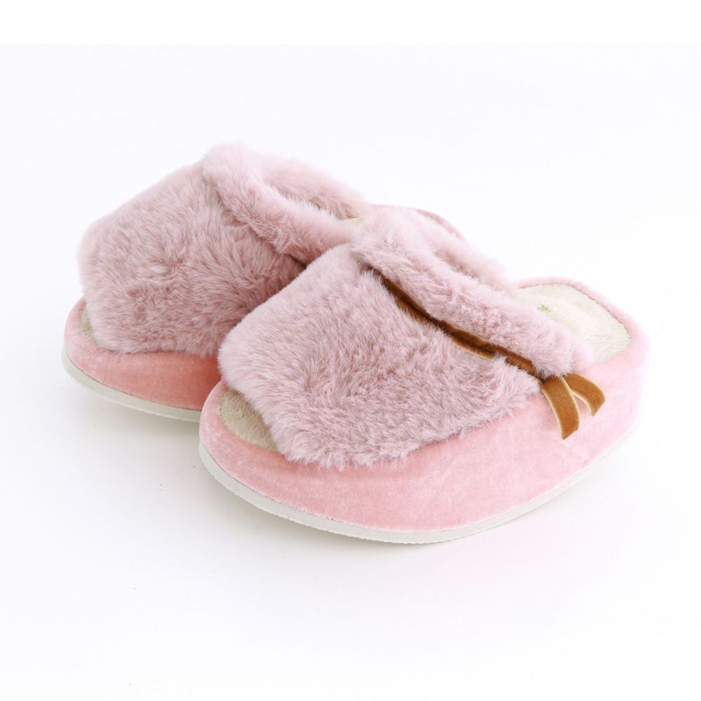 日本千趣會 - 優雅絨毛美姿美體短版室內拖鞋-粉紅 (23-24.5cm)
