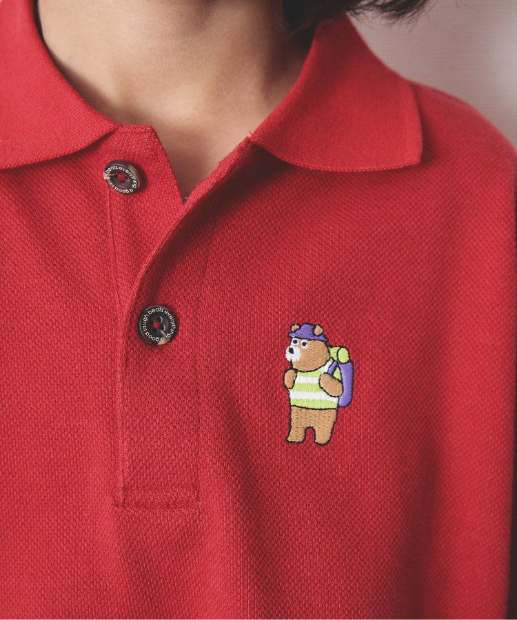 日本 BREEZE - 童趣動物刺繡短袖POLO衫-滑板鴨-深藍