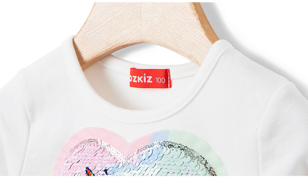 韓國 OZKIZ - 亮片獨角獸網紗長袖拼接洋裝