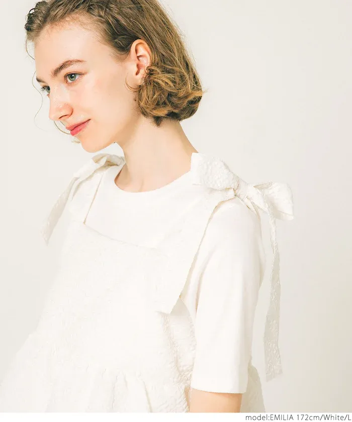 日本 COCA - 浪漫紐結平口無袖上衣-點點-黑