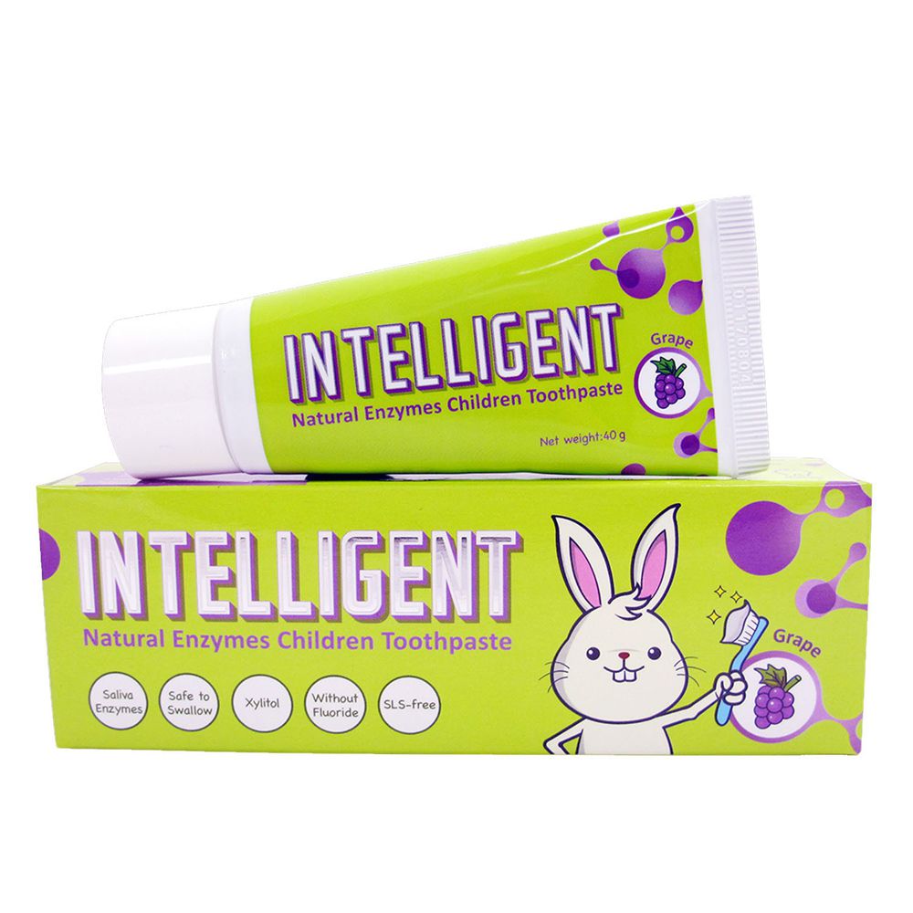 因特力淨 INTELLIGENT - 兒童酵素牙膏(0歲以上,無氟,可吞食)-葡萄-40g