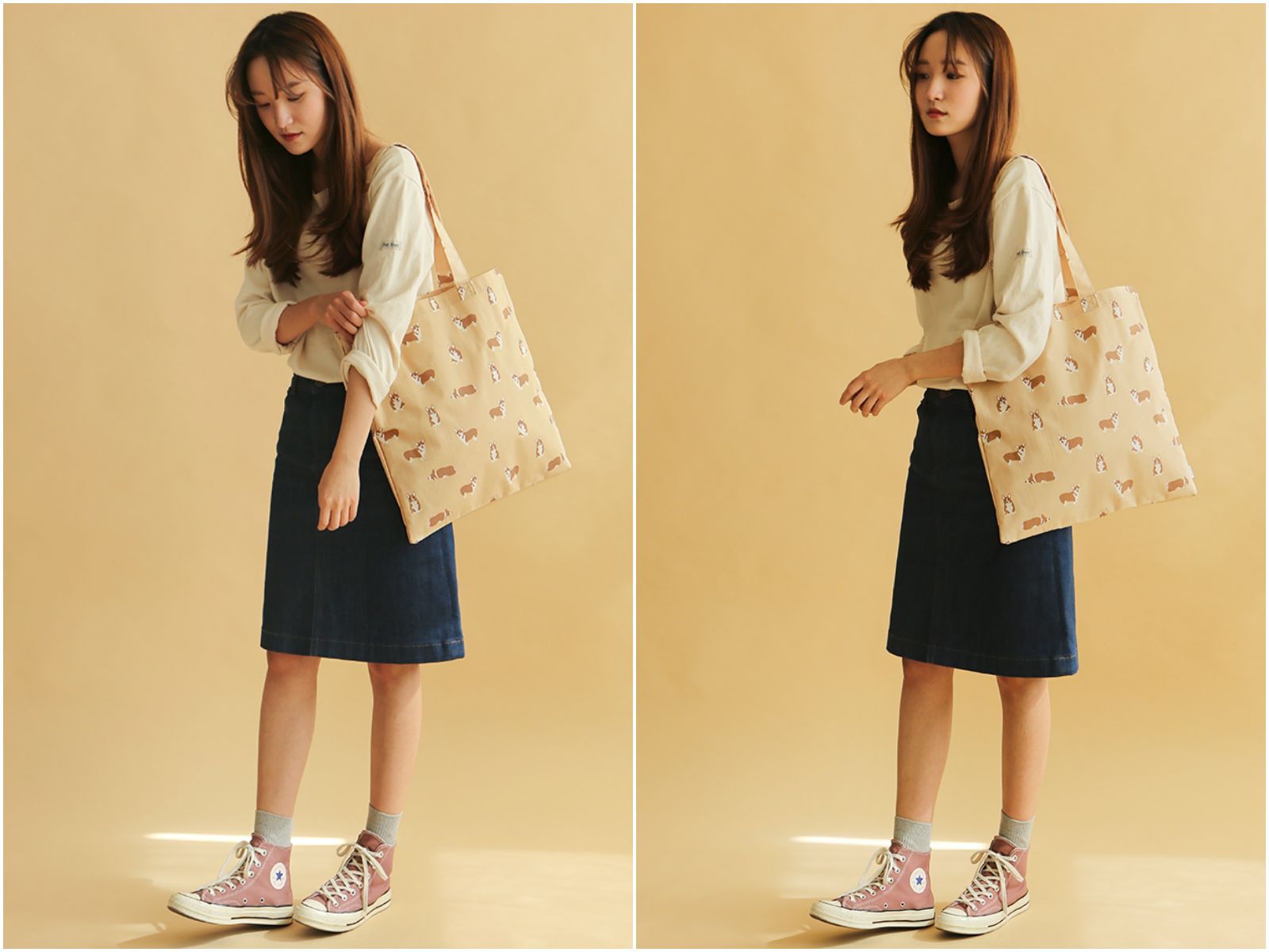 韓國製 - 牛津布環保袋/購物袋-花花世界 (41X43cm)