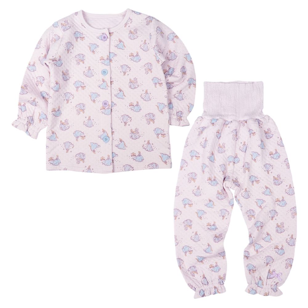 長袖家居服 前開式--穿衣練習 公主-紫色