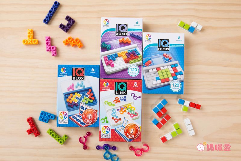 【上誼 SMART GAMES 】IQ 系列小桌遊 每款都有盒子好收納，而小小一盒放包包很方便，不管在家或外出餐廳都能隨時腦力激盪唷～