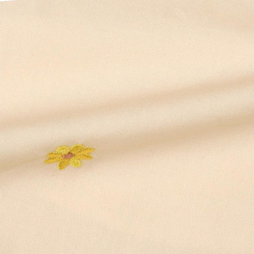 短褲-平織 刺繡滿版圖案-淺卡其色