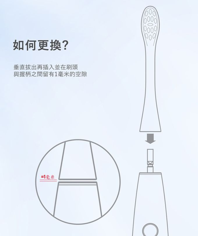 Oclean - 電動牙刷通用刷頭2入-標準清潔型