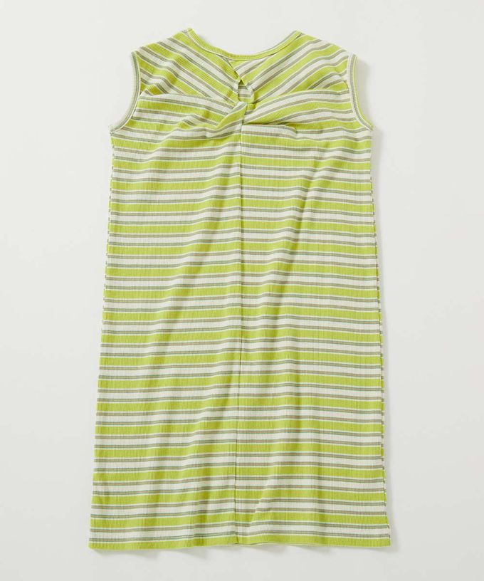 日本 devirock - 清爽夏日線條配色無袖洋裝-藍白