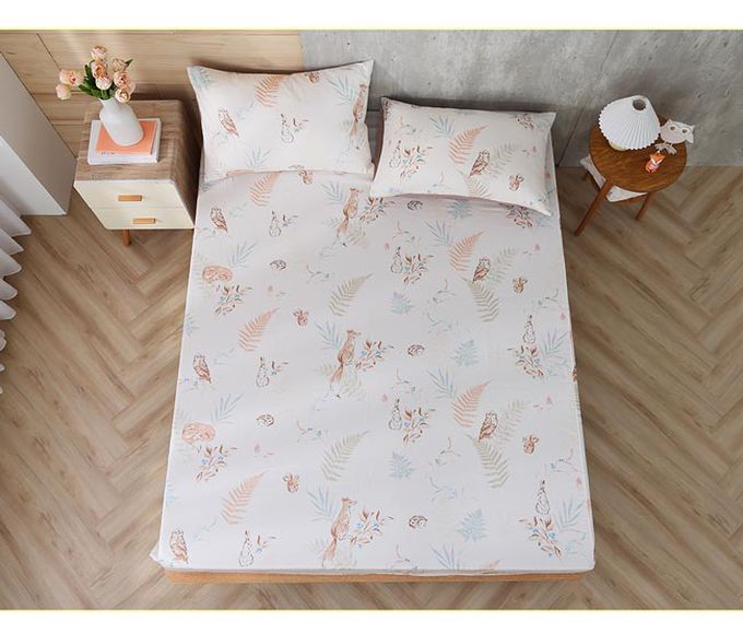 鴻宇 HongYew - 雙人特大床包枕套組 美國棉授權品牌 300織-狐狸艾莉森 可可