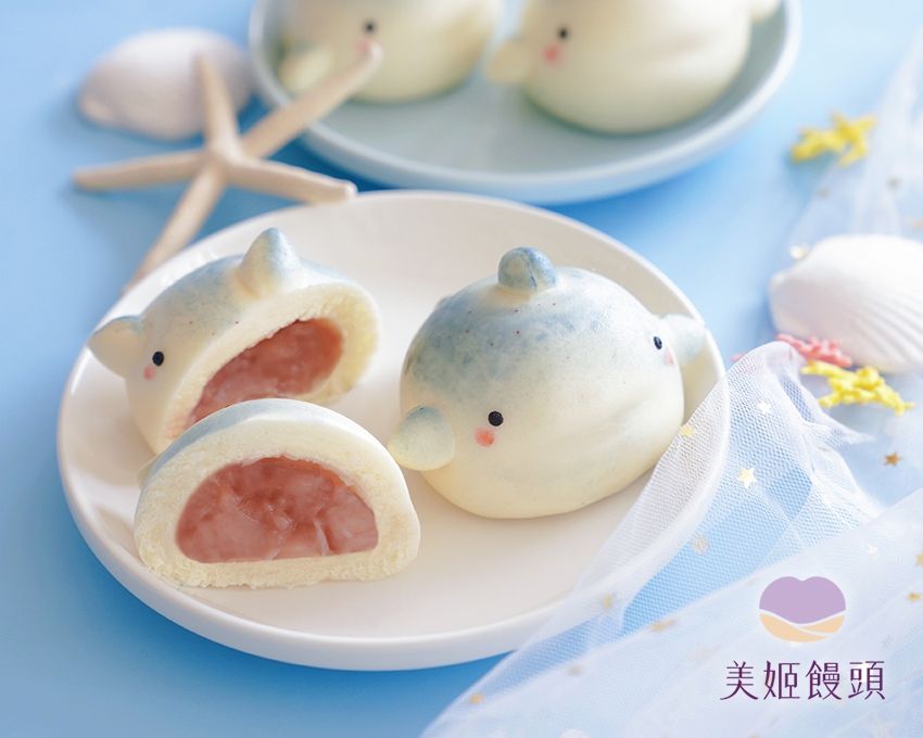 美姬饅頭 - 鯊魚寶貝鮮乳芋泥包-6入-50g/顆