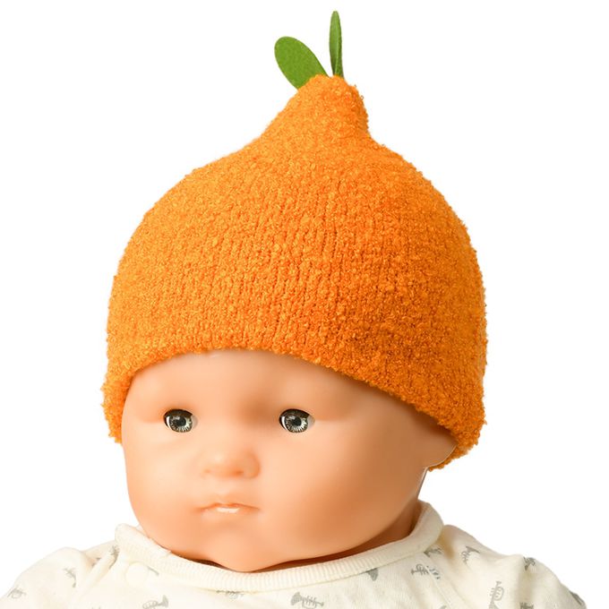 akachan honpo - 毛茸茸柔款針織帽-食物-橘色