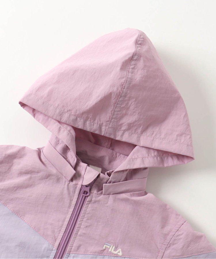 日本 apres les cours - FILA聯名 連帽可拆撞色風衣外套-摩卡x淺藍