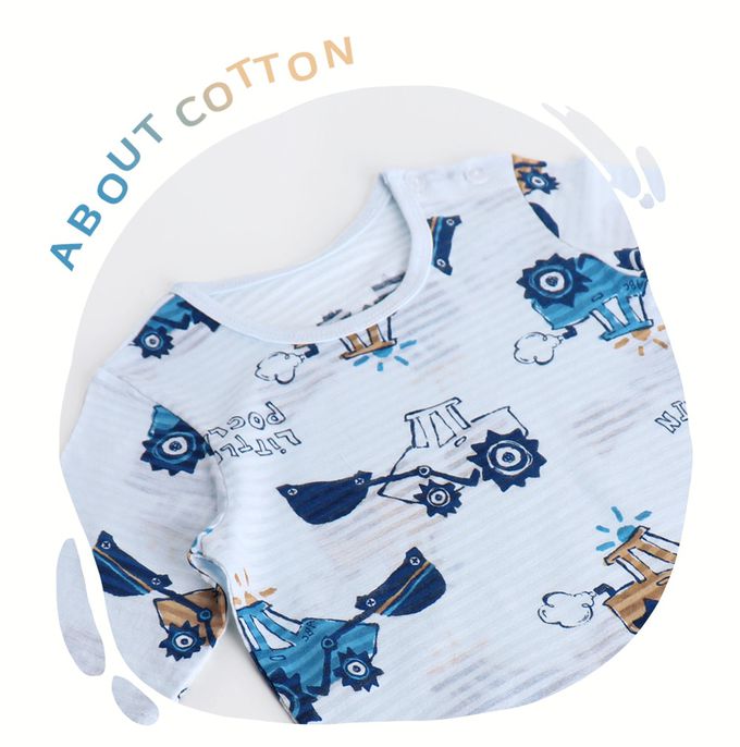 韓國 Mellisse - 韓製輕薄透氣7分袖家居服(無螢光棉)-挖土機