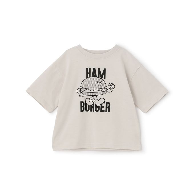 日本 b-ROOM - 防污速乾簡約印花短袖上衣-薯條-深藍