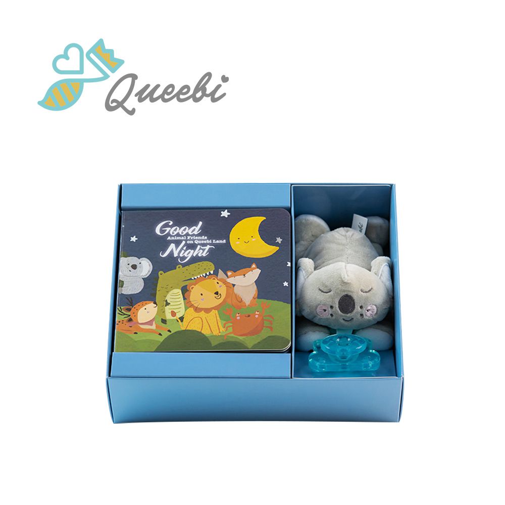 Queebi - 丹麥 奶嘴玩偶好好睡覺繪本禮盒組 彌月禮盒/成長禮盒/新生兒禮盒-無尾熊