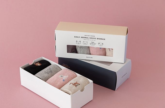 韓國 Daily Like - 女用襪子/中筒襪4入組-2 (220~250mm)