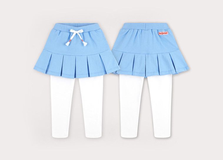 韓國 HEJMINI - 寬百摺褲裙