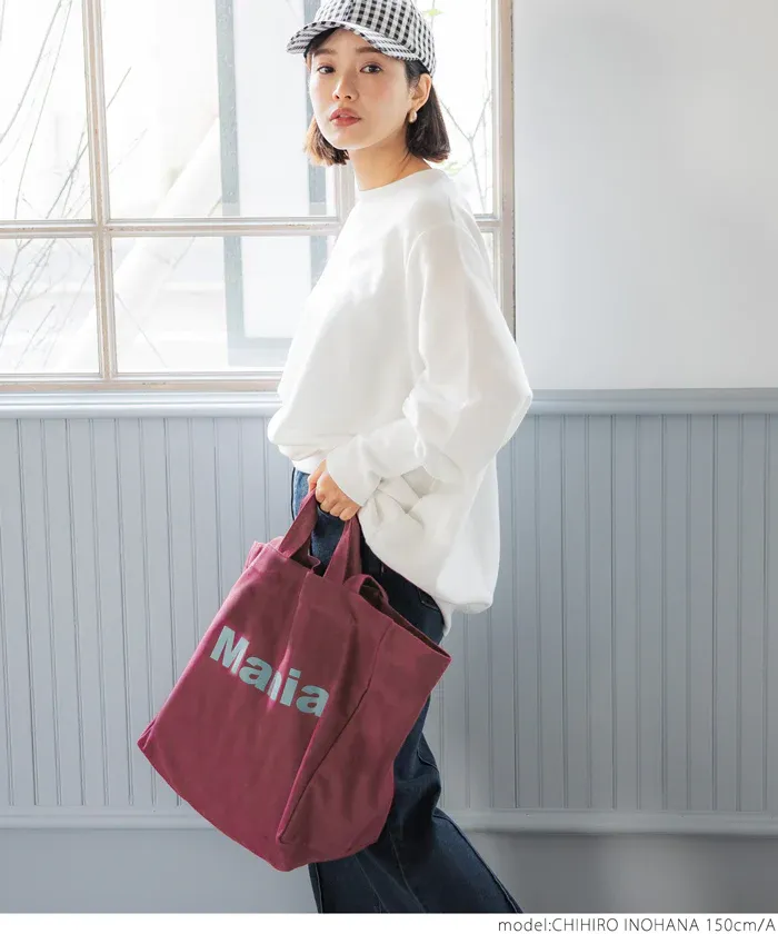 日本 COCA - 2WAY簡約大容量帆布袋-米白