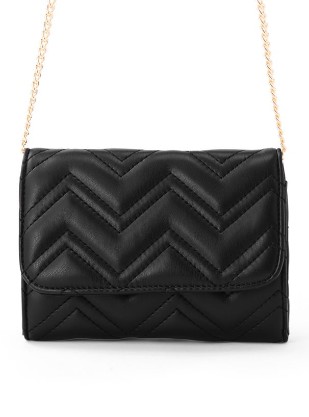 日本 GRL - 絎縫時尚金屬鏈側背小包-淺米 (F)