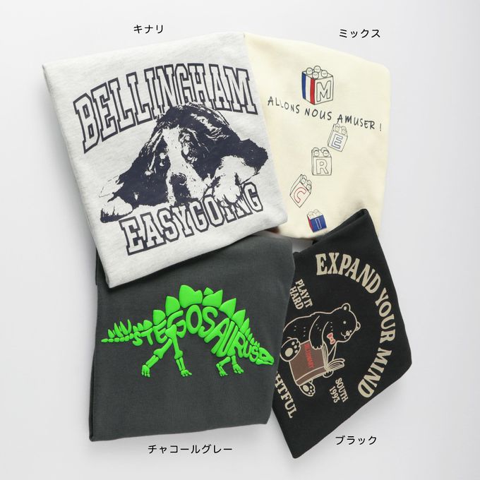 日本 BRANSHES - 童趣印花短袖上衣-熊熊看書-黑