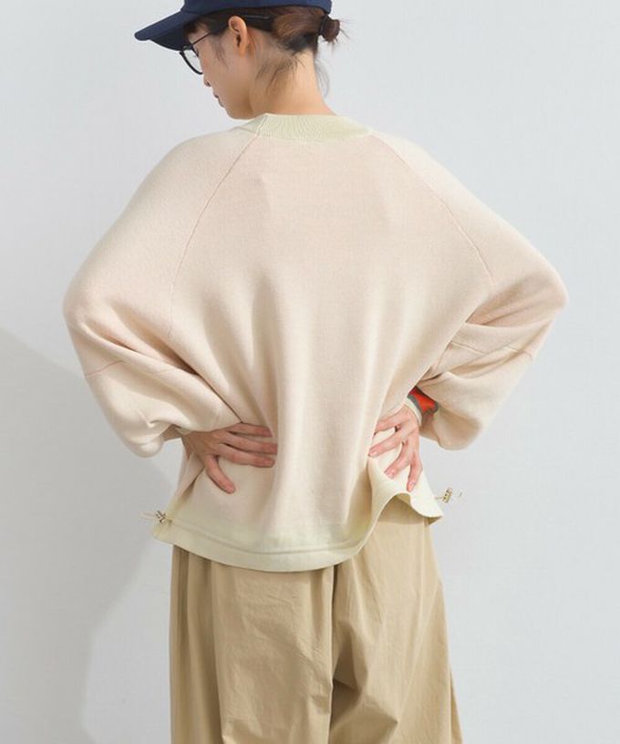 日本 Lupilien - 明亮撞色學院風抽繩針織上衣-海軍藍