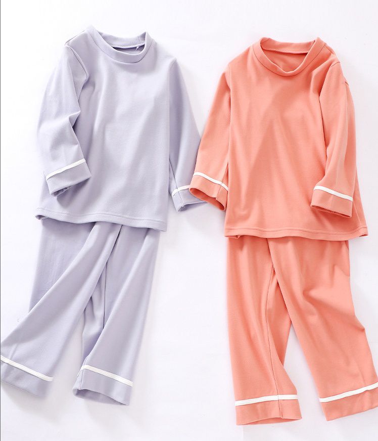 MAMDADKIDS - 雙面絨保暖長袖家居服套裝-橘紅色