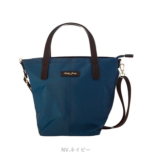 日本 Legato Largo - 撥水光澤高密度尼龍斜挎包-NV海軍藍 (29x23.5x15cm)