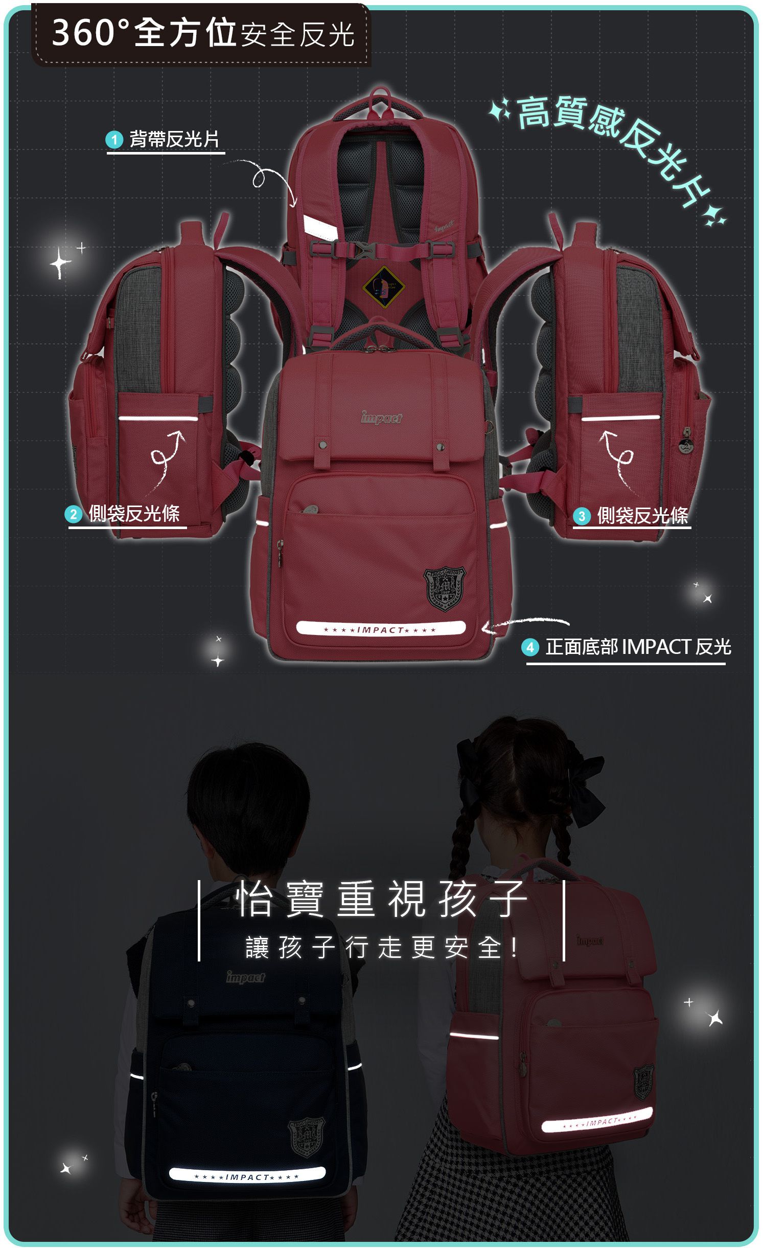 絕版出清！【 impact 怡寶】兒童護脊書包