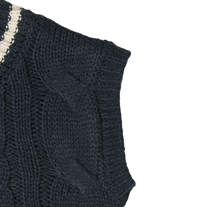 akachan honpo - 針織背心.-深藍色