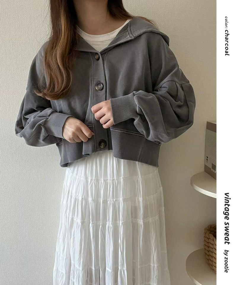 日本 zootie - 聯名款 定番短版連帽薄外套-淺灰杏