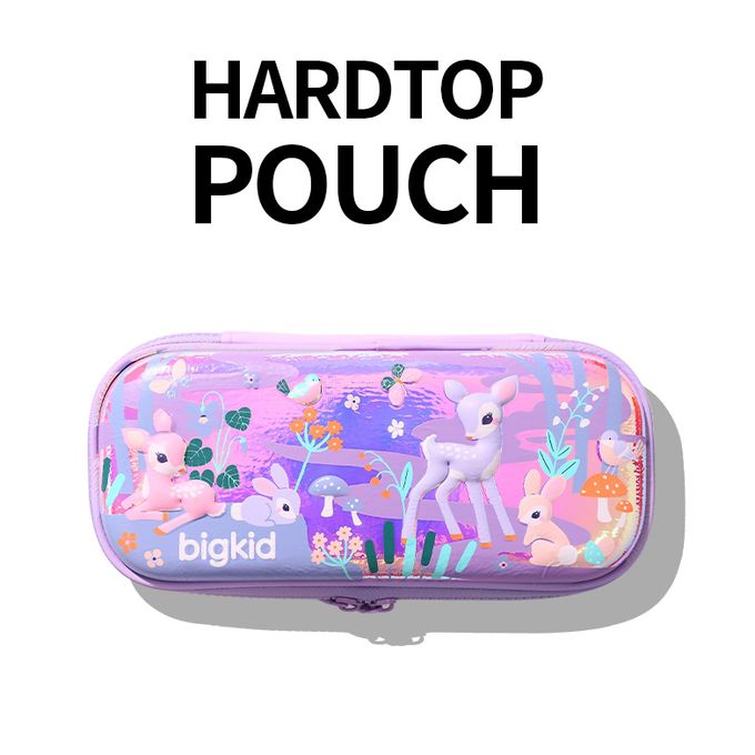 韓國 bigkid - 雙拉鍊大開口鉛筆盒-童話斑比-紫 (22*10*5cm)
