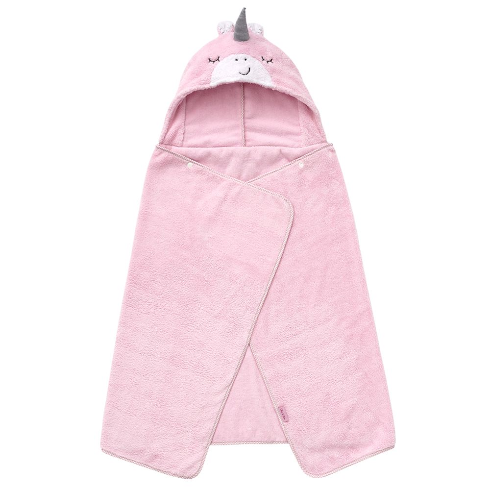 吸濕速乾造型浴袍巾(寶寶洗澡浴袍 連帽浴巾 背心浴巾 斗篷浴巾 戲水浴袍)-粉色獨角獸