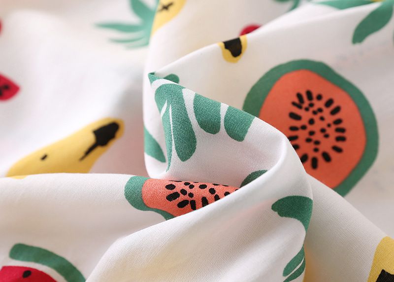 甜美荷葉邊背心洋裝-滿滿水果-白色