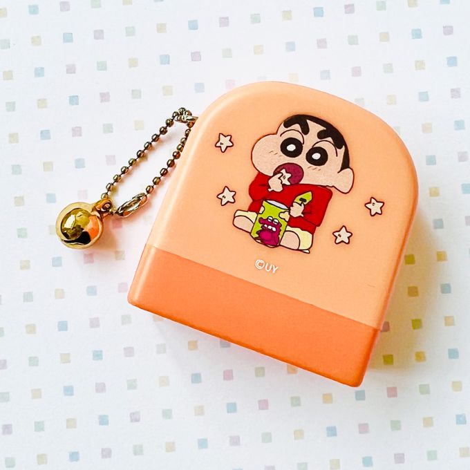 可愛卡通印章 - 彩盒連續章-蠟筆小新－點心小新(外殼橘)-紫 (3x1cm)