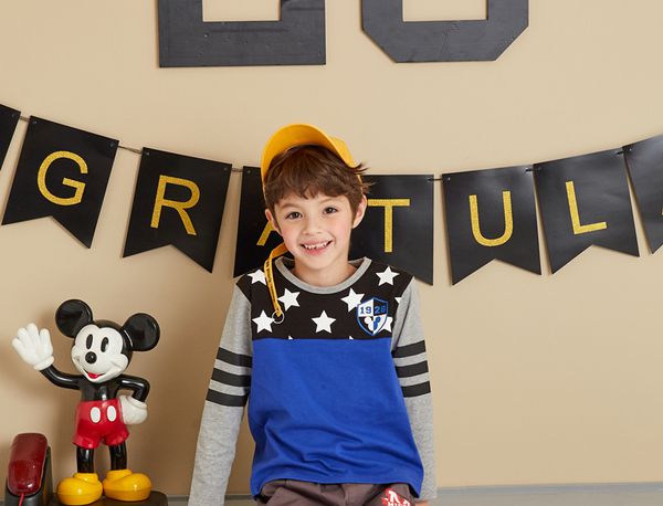 麗嬰房 Disney - 米奇系列星星拚接上-牛仔藍