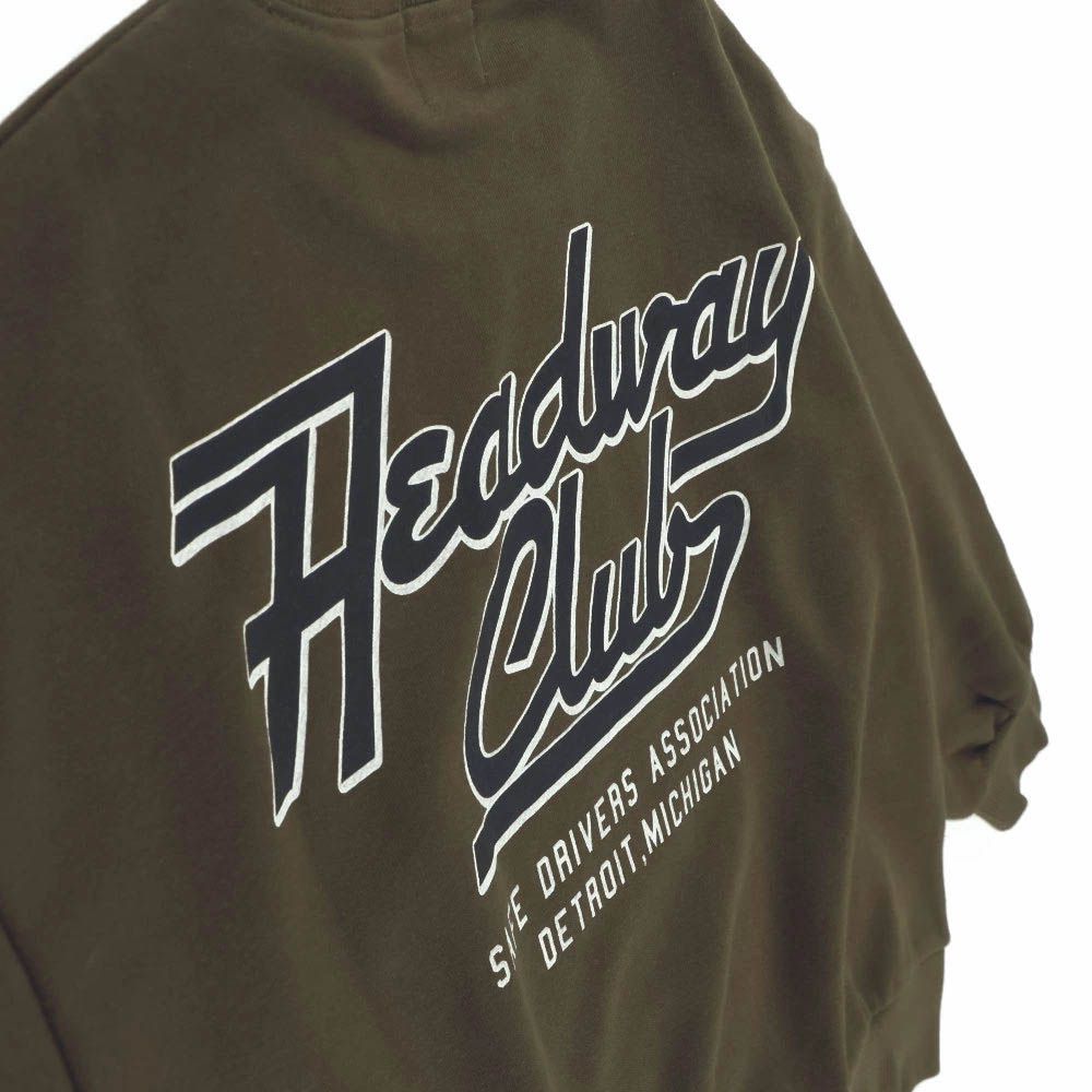 街頭印花縮口長袖上衣-英文LOGO-深棕